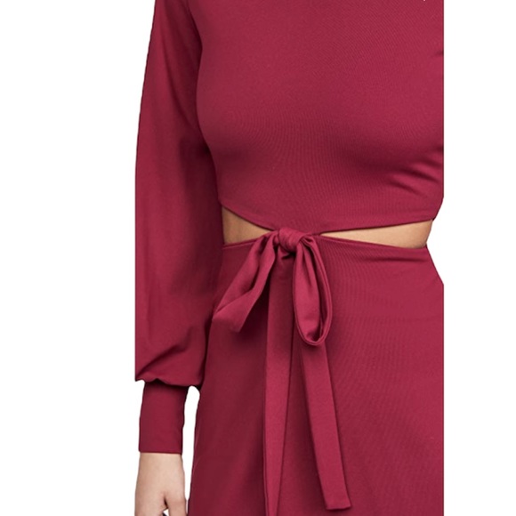 NWOT Susana Monaco Cutout Waist Bow Dress In Wild Berry - Picture 3 of 9